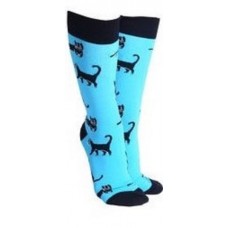 Black Cat Socks - Aqua